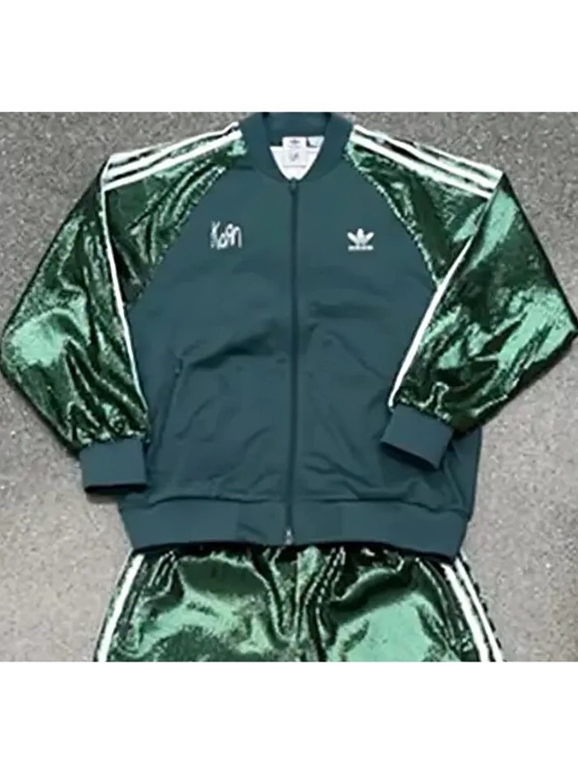 KoRn x Adidas Green Sequin Track Jacket - Jackets Junction