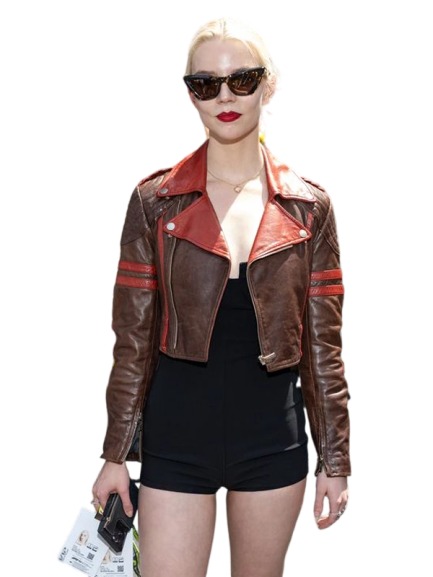 Anya Taylor Joy F1 GP Monaco Leather Jacket