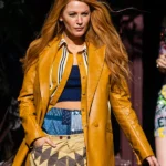 It Ends With Us Blake Lively Mustard Leather Coat