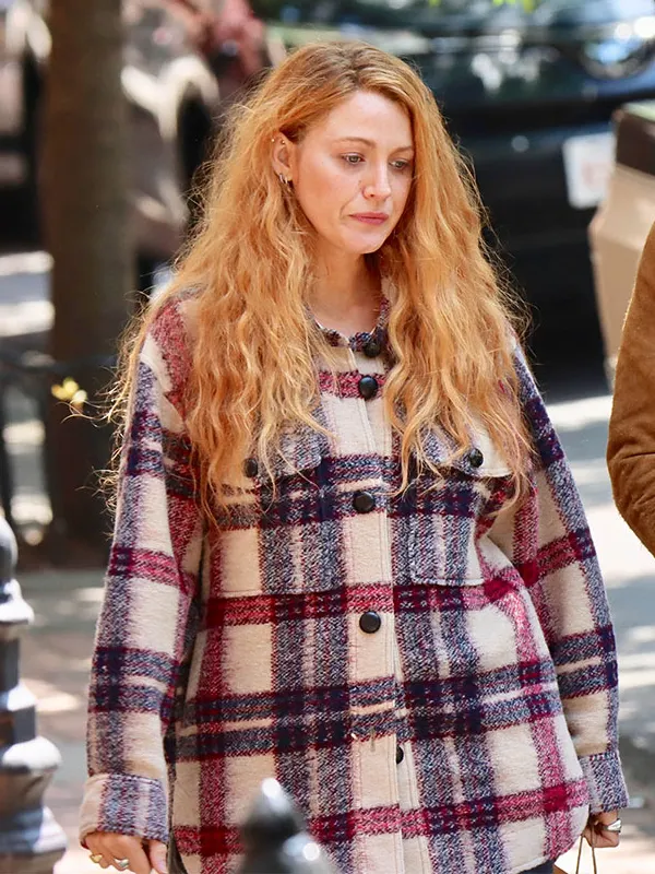 Blake Lively It Ends With Us Plaid Jacket