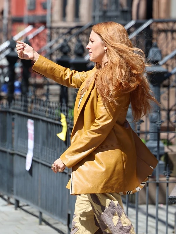 Blake Lively Mustard Leather Coat It Ends With Us