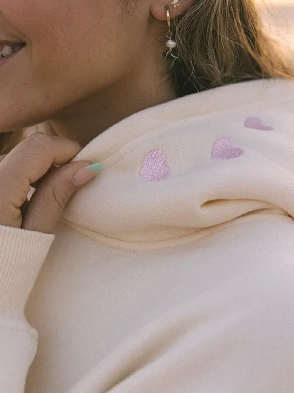 CHASING SUNSET PINK PALM PUFF OVERSIZED HOODIE