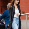 Dakota Johnson Black Leather Coat Materialists