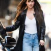 Dakota Johnson Materialists Black Leather Coat