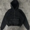 Ditch Barbed Wire Black Zip-Up Hoodie