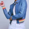 Evil Kristen Bouchard Blue Leather Jacket