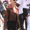 F1 GP Monaco Anya Taylor Joy Cropped Leather Jacket