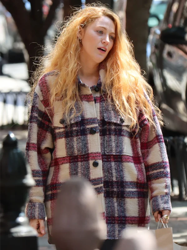 It Ends With Us 2024 Plaid Jacket Blake Lively