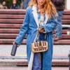 It Ends With Us Denim Shearling Coat Blake Lively