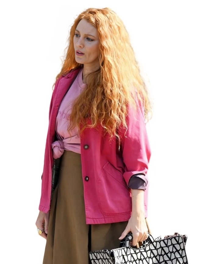 It Ends with Us Blake Lively Pink Jacket