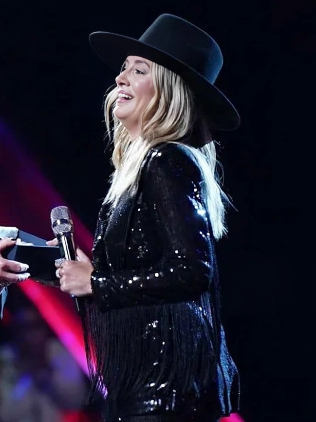 Lainey Wilson The Voice S25 Finale Back Fringe Sequin Blazer