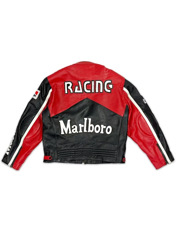 Marlboro Black & Red Racing Leather Jacket