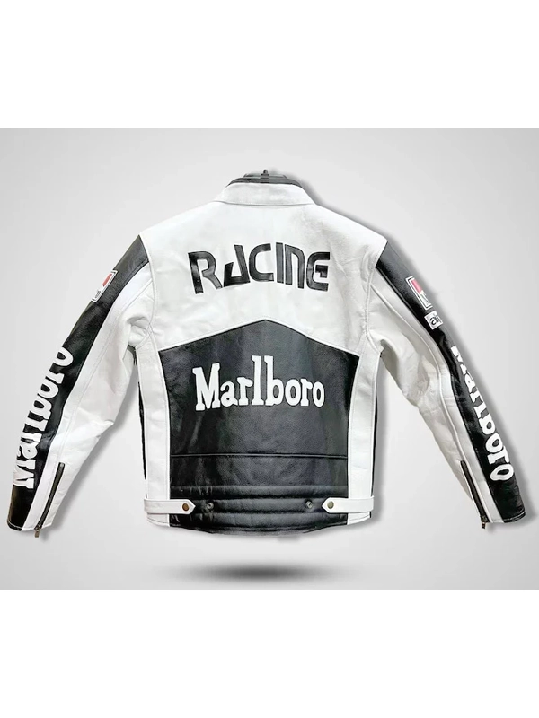 Marlboro Black & White Racing Leather Jacket