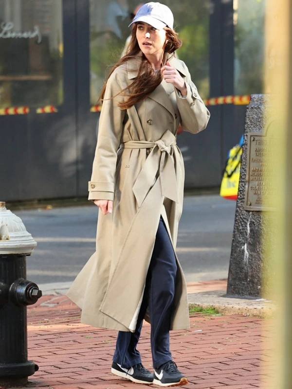 Materialists Beige Trench Coat Dakota Johnson