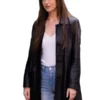 Materialists Dakota Johnson Black Leather Coat