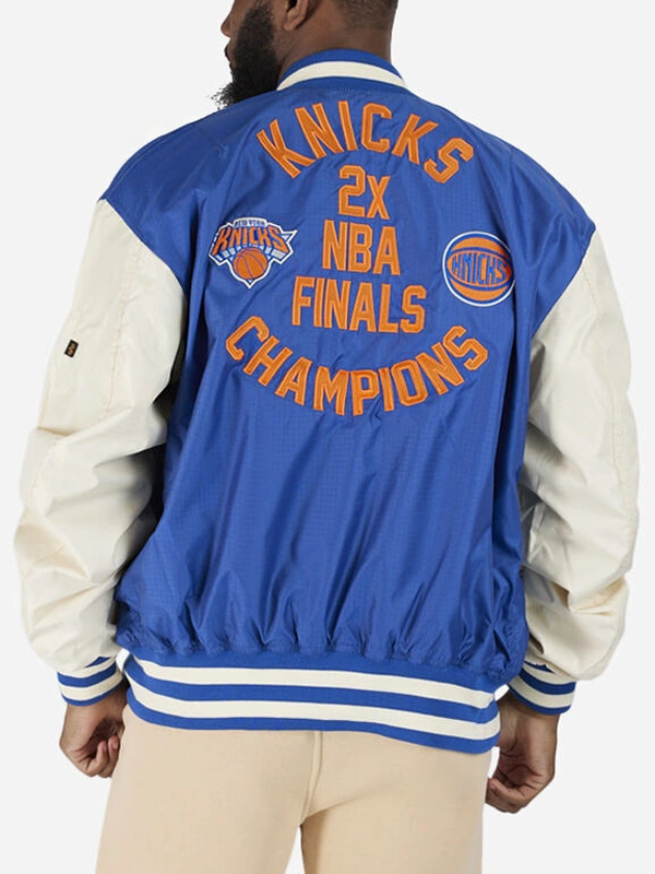 New York Knicks Alpha Industries MA-1 Blue Bomber Jacket