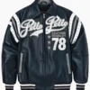 Pelle Pelle Black Encrusted Varsity Leather Jacket