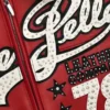 Pelle Pelle Red Encrusted Varsity Leather Jacket