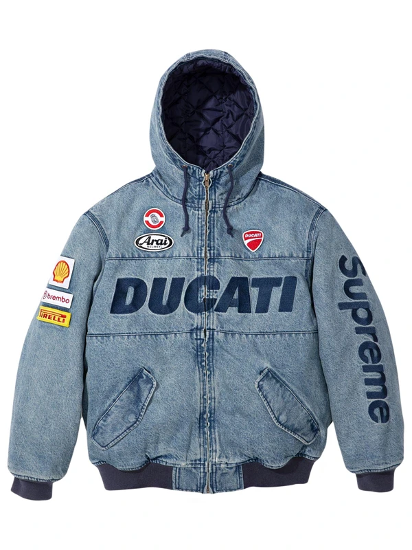 Supreme Ducati Blue Hooded Racing Jacket