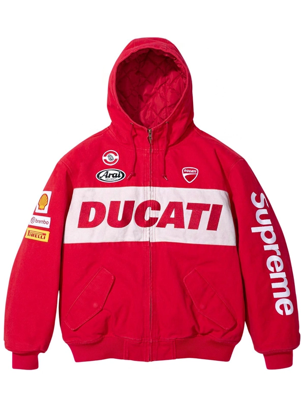 Supreme Ducati Red Hooded Racing Jacket