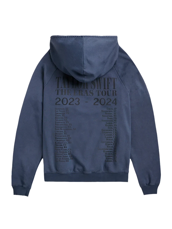 The Eras International Tour Washed Blue Hoodie Taylor Swift