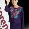 2024 Mexico President Claudia Sheinbaum Purple Embroidered Jacket