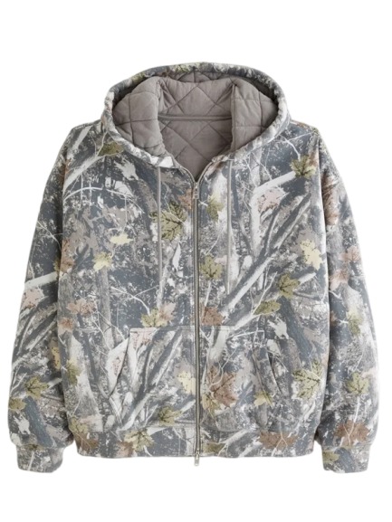 Abercrombie Camo Quilted Hoodie Jacket