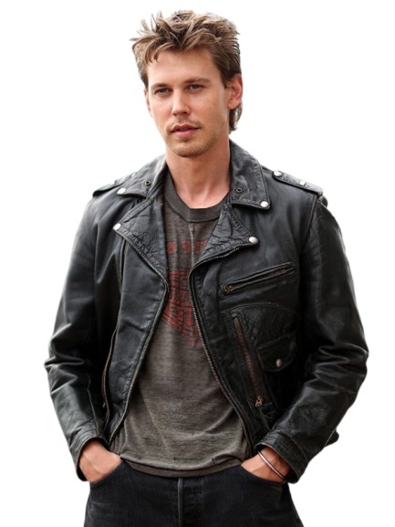 Austin Butler The Bikeriders Black Leather Jacket