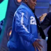 Barry Sanders Detroit Lions Blue G.O.A.T Varsity Jacket