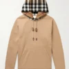 Burberry Beige Pullover Checked Hoodie