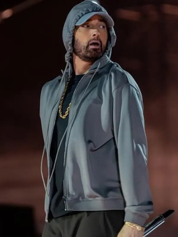 Eminem Zip-Up Grey Hoodie