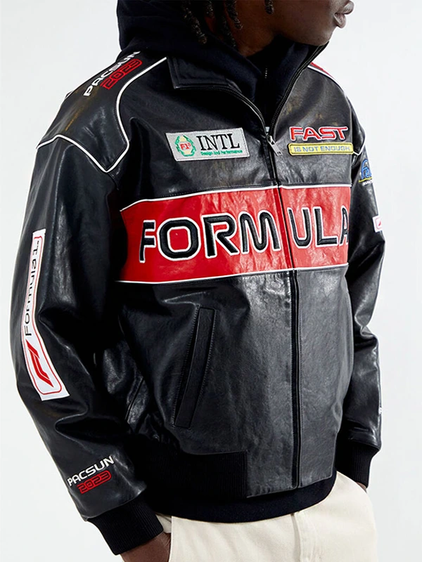 Formula 1 x PacSun Black Leather Jacket