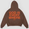 God Is Everywhere Brown Pullover Hoodie