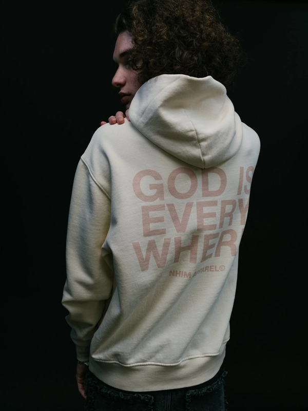 God Is Everywhere White Oversized Pullover Hoodie