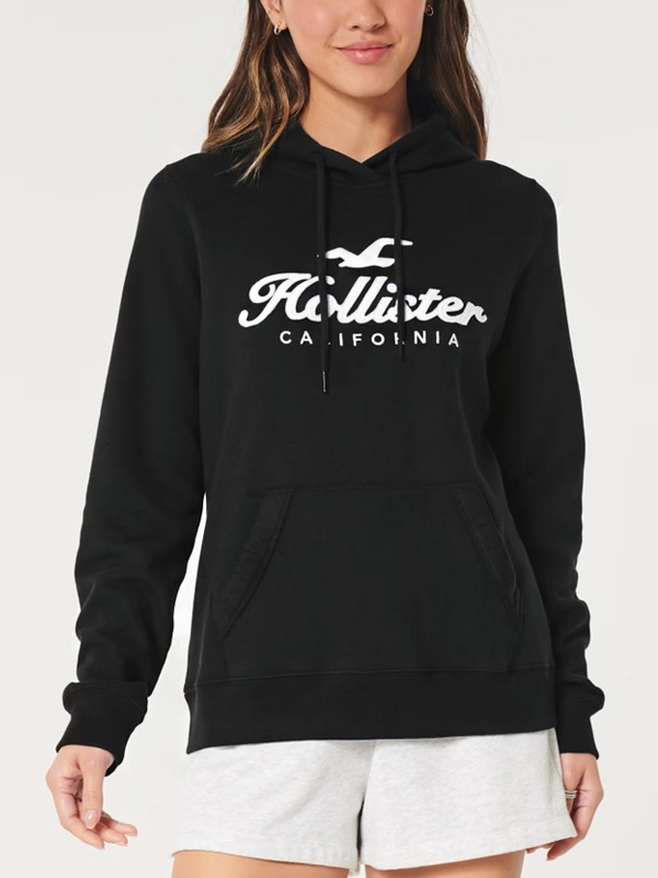 Hollister Logo Graphic Black Hoodie