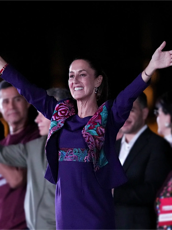 Mexican President Claudia Sheinbaum Purple Jacket