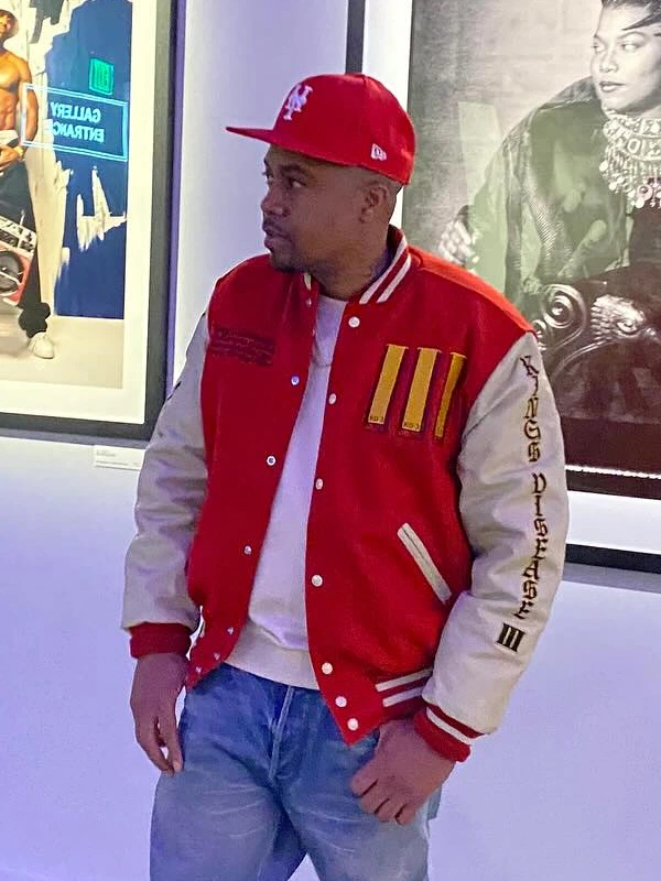 Nas King’s Disease 3 Red Letterman Varsity Jacket