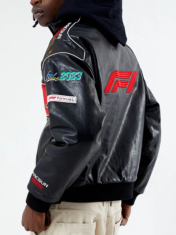 PacSun Formula 1 Black Leather Jacket