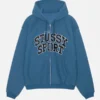 Stussy Sport Blue Zip-Up Hoodie