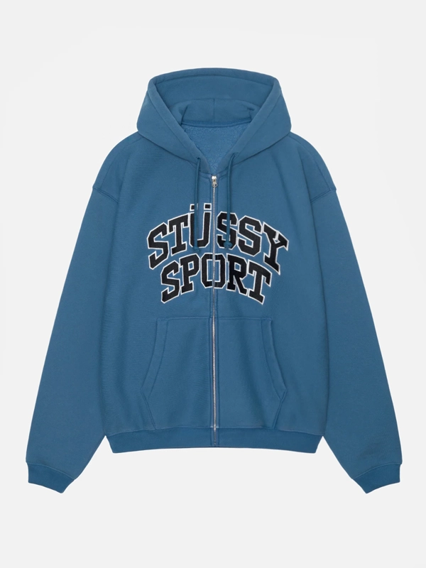 Stussy Sport Blue Zip-Up Hoodie