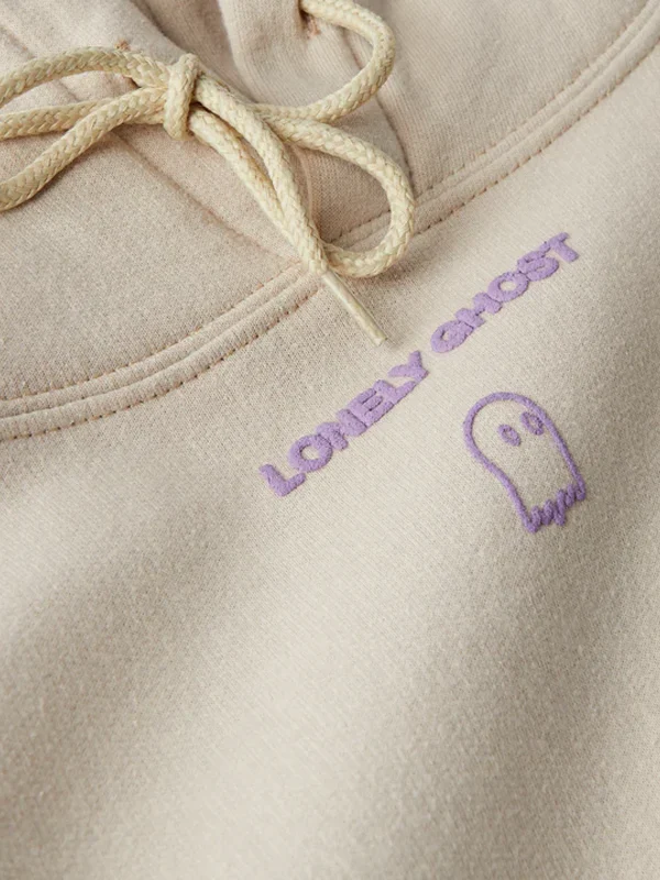 Text Me When You Get Lonely Ghost Home Hoodie Beige