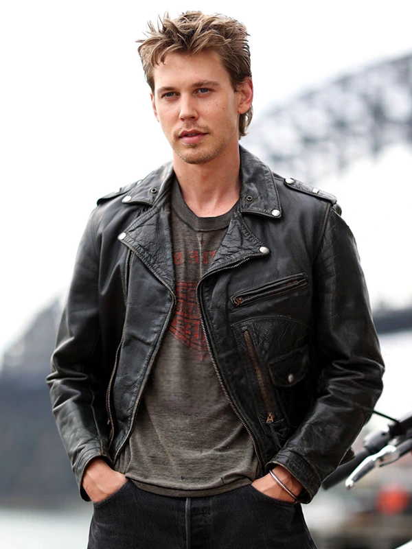 The Bikeriders Austin Butler Black Leather Biker Jacket