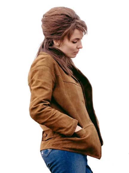 The Bikeriders Jodie Comer Brown Suede Jacket