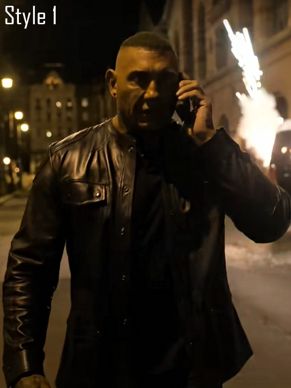 The Killer's Game Black Leather Jacket Dave Bautista