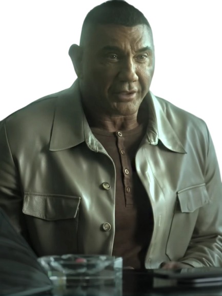 The Killer's Game Dave Bautista Grey Leather Jacket