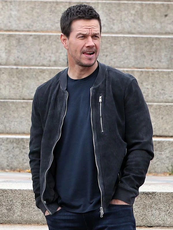 The Union Mark Wahlberg Suede Leather Bomber Jacket