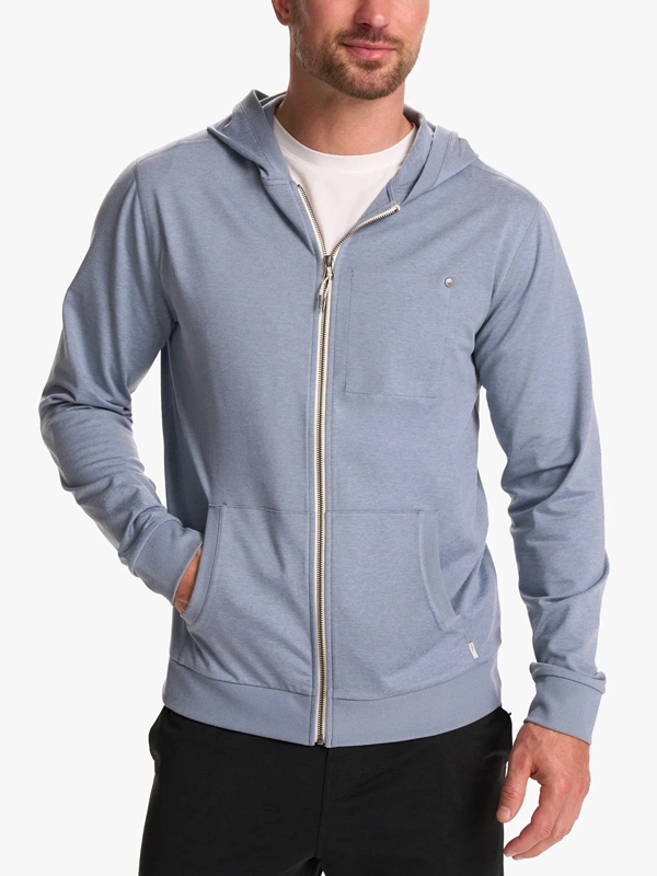 Vuori Coronado Blue Zip-Up Hoodie