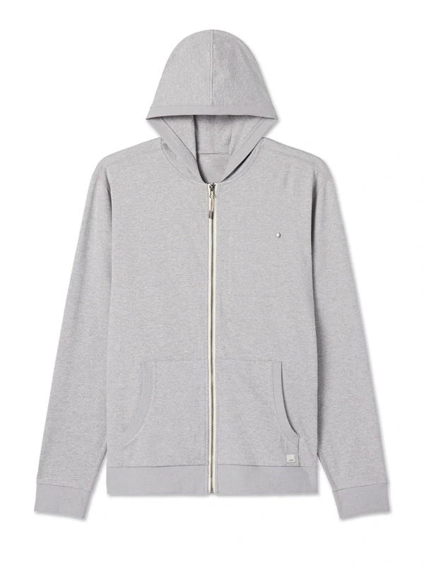 Vuori Coronado Grey Zip-Up Hoodie