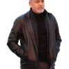 WOLVES GEORGE CLOONEY BLACK LEATHER JACKET