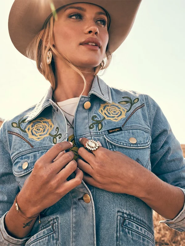 Wrangler x Yellow Rose Kendra Scott Trucker Jacket Blue